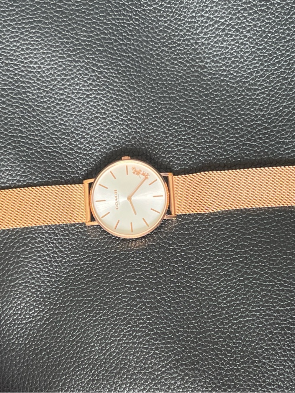 COACH Rose Gold Mesh Strap Watch